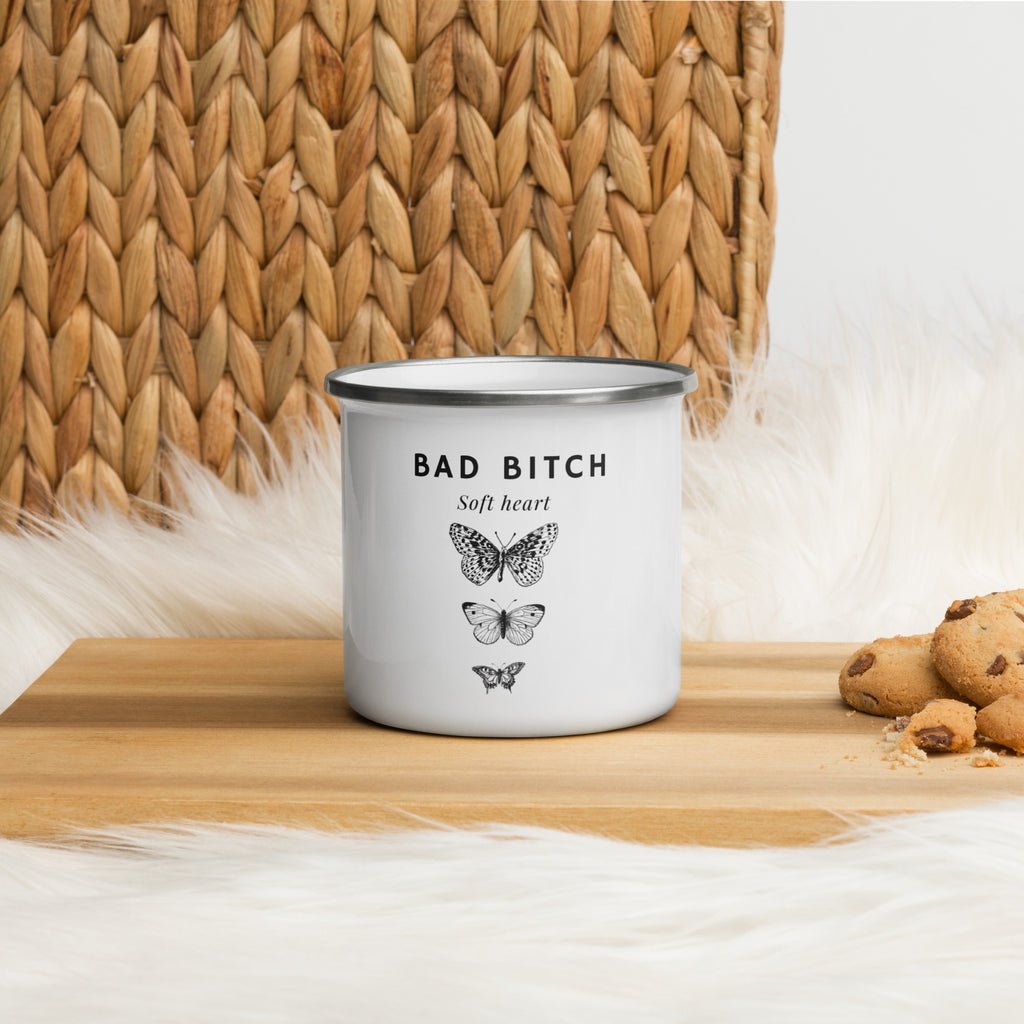 Bad Bitch Soft Heart Enamel Mug