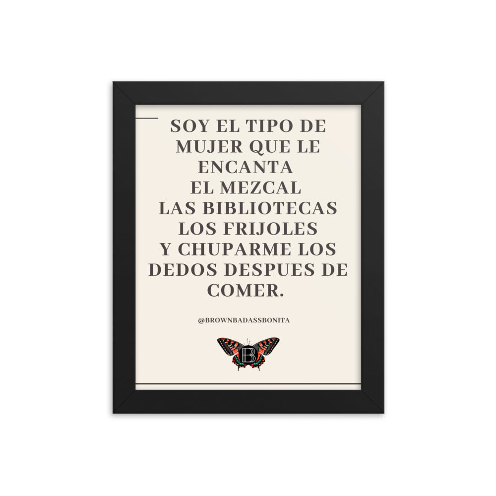 Tip de Mujer Framed poster