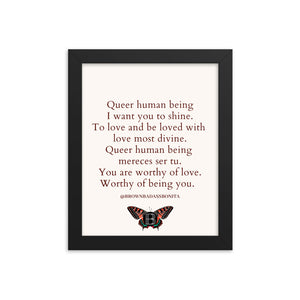 Queer Human Being Framed poster