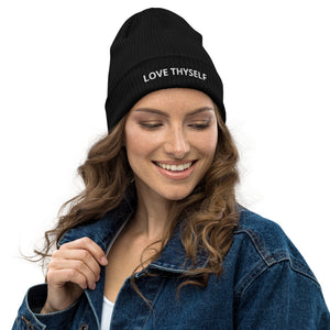 Love Thyself Organic ribbed beanie