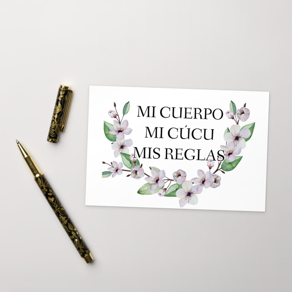 MI CUERPO MI CUCU MIS REGLAS - Standard Postcard